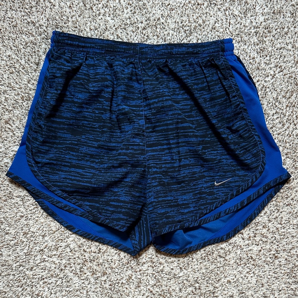 Nike Women's Black and Blue Athletic Shorts